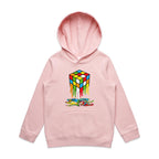 Melting Cube - Kids Hoodie Pink Kids Hoodie Printed In Australia