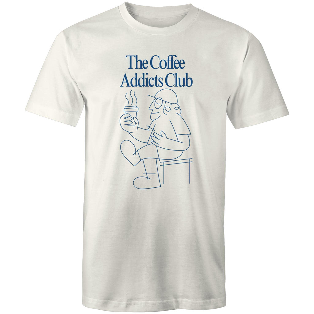The Coffee Addicts Club - Mens T-Shirt Natural Mens T-shirt Coffee Printed In Australia
