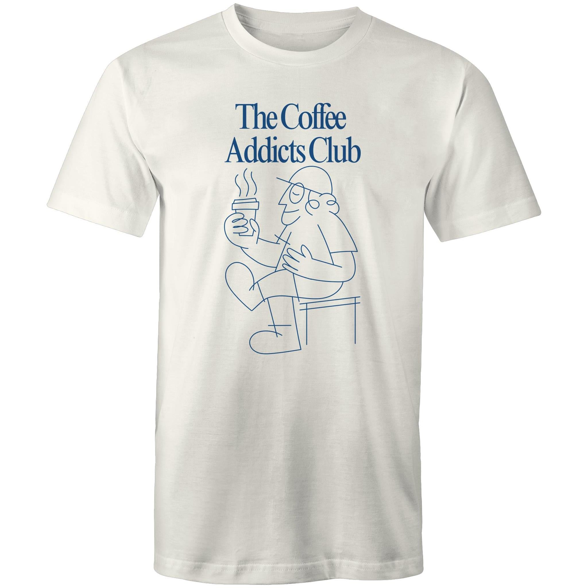 The Coffee Addicts Club - Mens T-Shirt Natural Mens T-shirt Coffee Printed In Australia