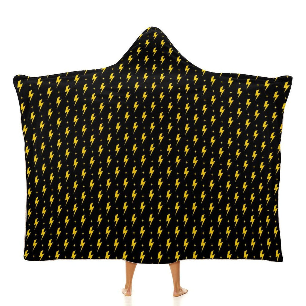 Yellow Lightning Kids Hooded Blanket 100cm x 130cm white 40"×50" Kids Hooded Blanket comic Printed Offshore