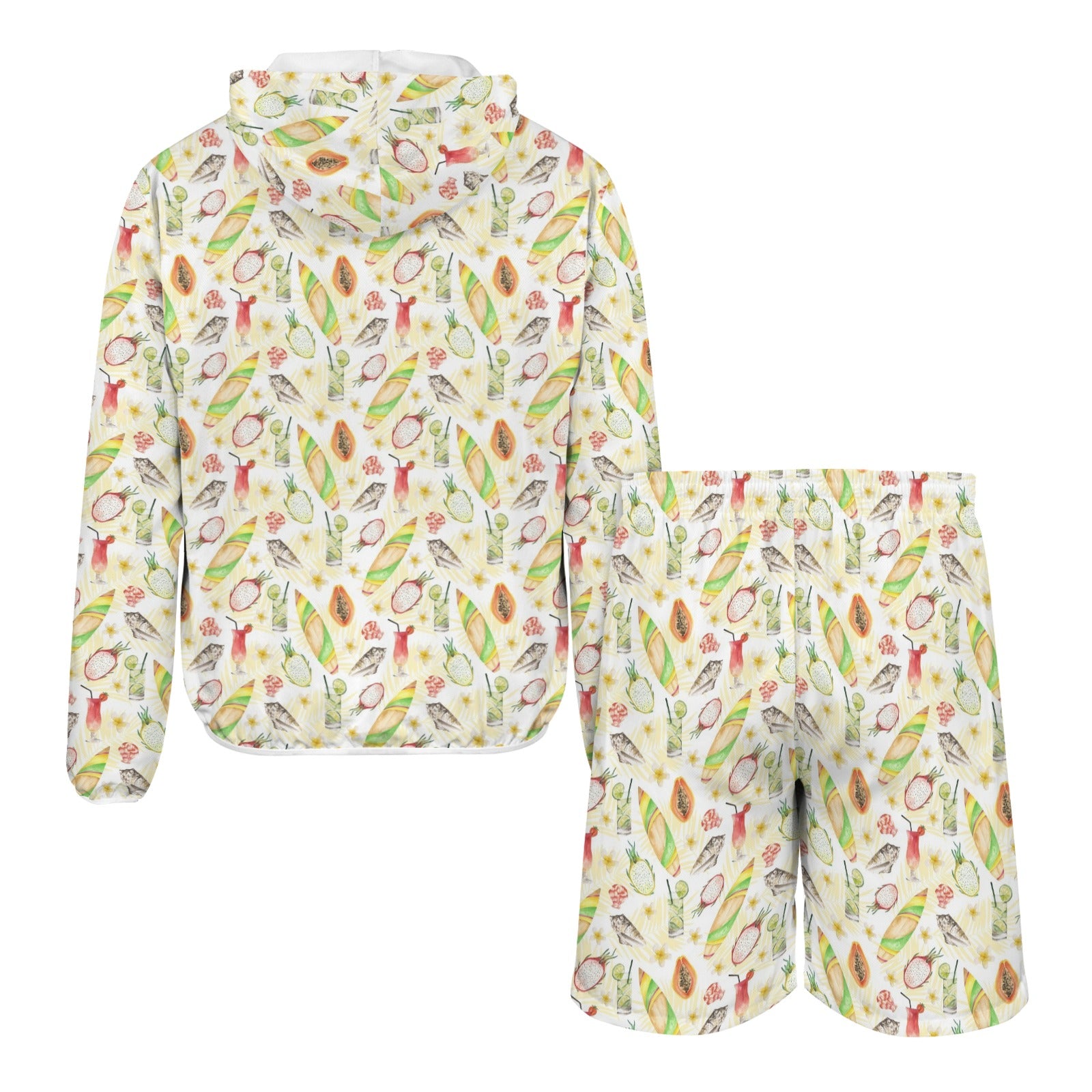 Tropical Surf Men's Lightweight Sun Hoodie & Shorts Set Men's Lightweight Sun Hoodie & Shorts Printed Offshore Summer Surf
