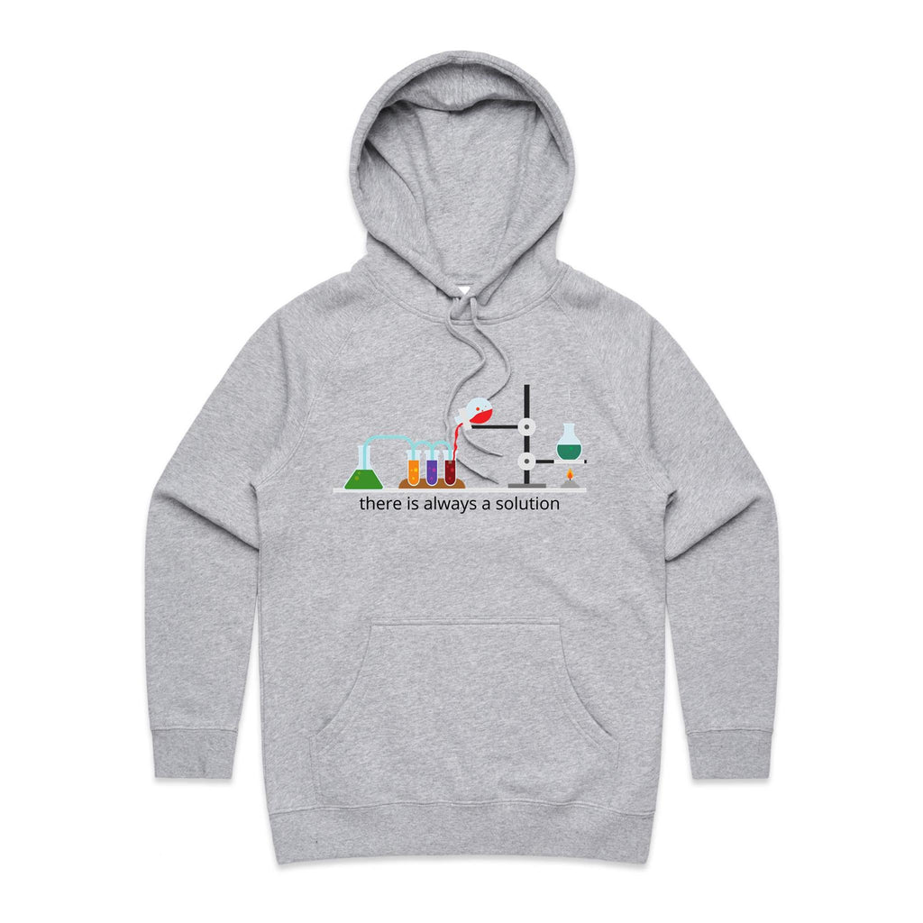 There Is Always A Solution, Science Lab Women's AS Colour Hoodie Grey Marle Womens Hoodie Printed In Australia Science
