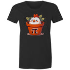 Chicken Pot Pi - Womens T-shirt Black Womens T-shirt animal Maths Printed In Australia