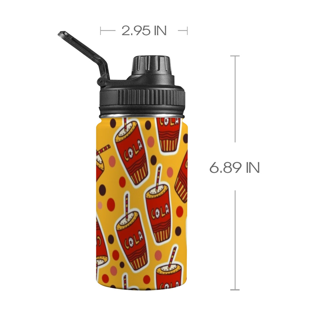 Cola Kids Water Bottle with Chug Lid (12 oz) One Size Kids Water Bottle with Chug Lid Food Printed Offshore