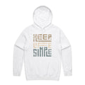 Keep Life Simple Men's AS Colour Hoodie White Mens Hoodie Positivity Printed In Australia