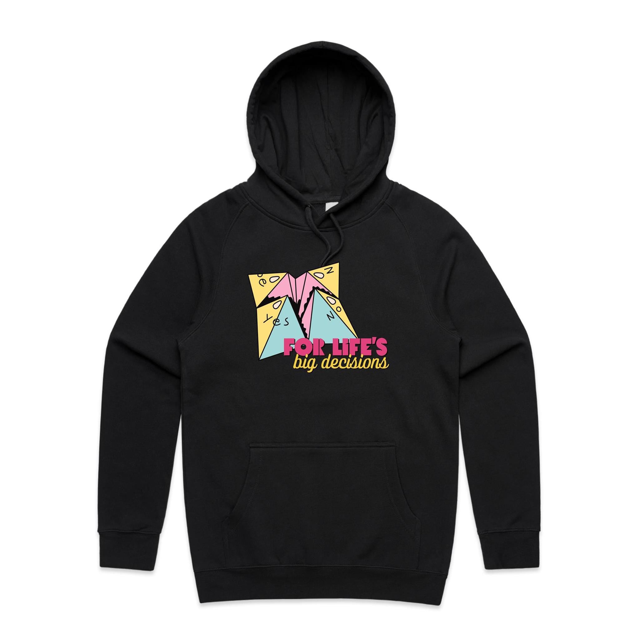 For Life's Big Decisions - Mens Hoodie Black Mens Hoodie Games Printed In Australia