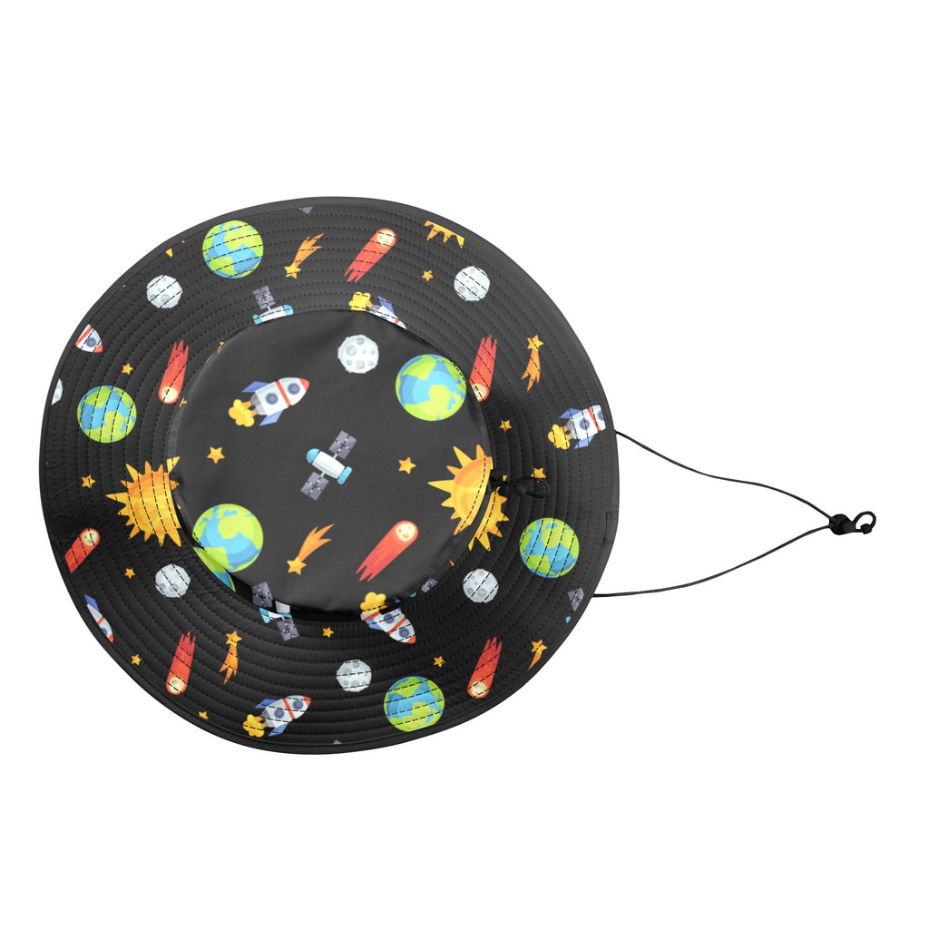 Busy Space - Wide Brim Bucket Hat Wide Brim Bucket Hat Printed Offshore Space