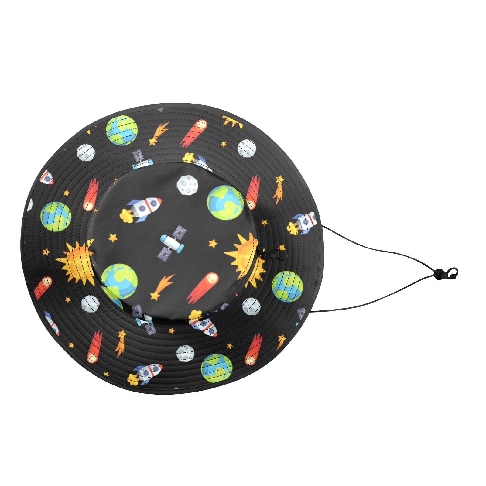 Busy Space - Wide Brim Bucket Hat Wide Brim Bucket Hat Printed Offshore Space