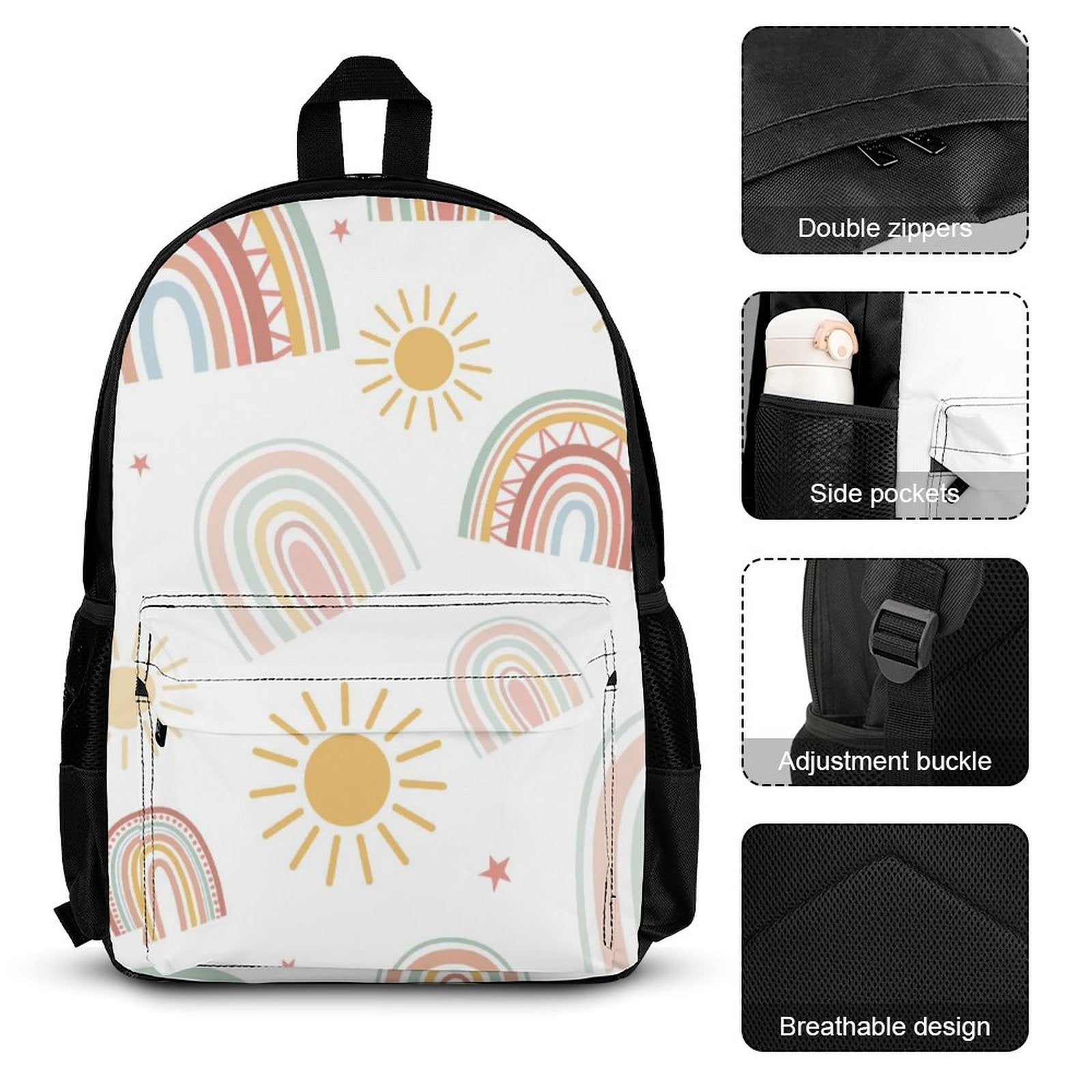 Pastel Rainbows - Three Piece Backpack Set