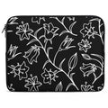 Black And White Floral Laptop Sleeve (Multiple Sizes) black Laptop Sleeve Plants Printed Offshore