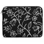 Black And White Floral Laptop Sleeve (Multiple Sizes) black Laptop Sleeve Plants Printed Offshore