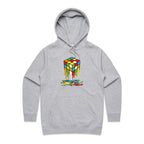 Melting Cube - Womens Hoodie Grey Marle Womens Hoodie Games Printed In Australia