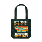 Punctuation Saves Lives, Dinosaur Canvas Tote Bag