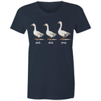 Duck Duck Goose - Womens T-shirt Navy Womens T-shirt animal Games Printed In Australia
