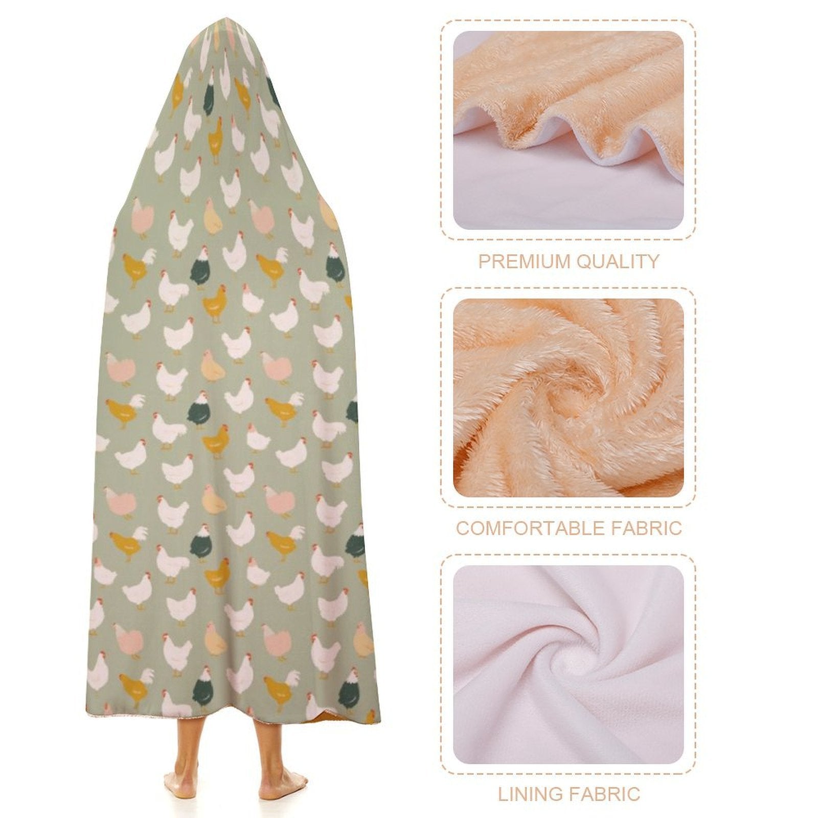 Chicken Life Kids Hooded Blanket 100cm x 130cm
