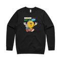 A Little Ray Of Sunshine AS Colour Stencil Crew Sweatshirt Unisex Black Sweatshirt Printed In Australia
