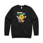 A Little Ray Of Sunshine - AS Colour Stencil Crew Black Sweatshirt Printed In Australia