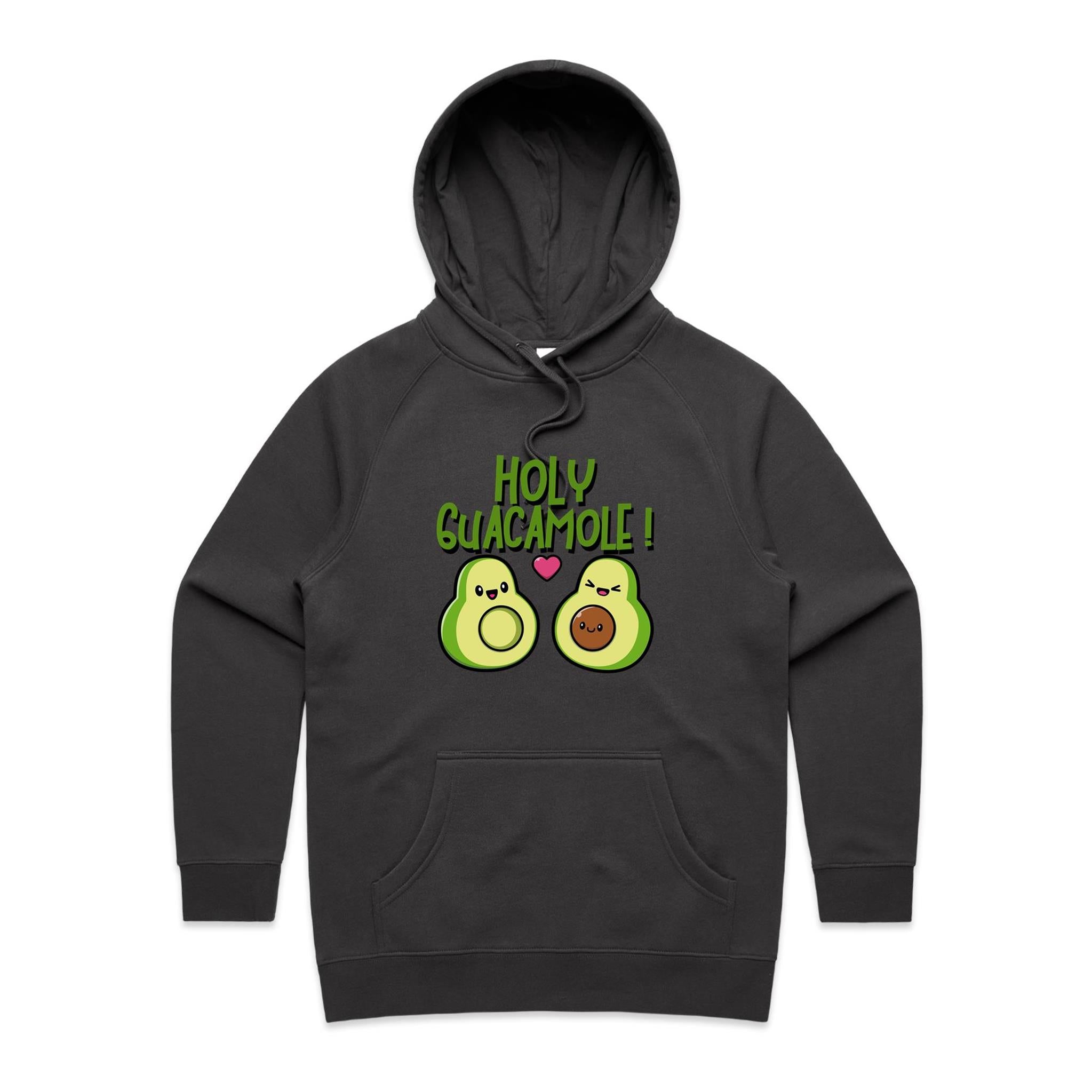 Holy Guacamole, Pregnant Avocado - Womens Hoodie Coal Womens Hoodie Food Printed In Australia