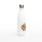 Hand Me The Popcorn - White 17oz Stainless Steel Water Bottle White Water Bottle Globally Fulfilled Retro