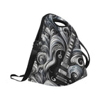 Guitar Black Swirl Neoprene Lunch Bag/Large (Model 1669) Neoprene Lunch Bag Music Printed Offshore