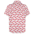 Pink Doughnuts Women's Collared Pocketless Short Sleeve Shirt
