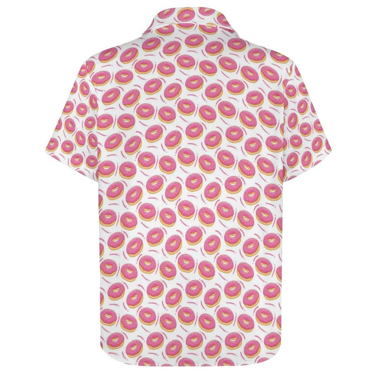 Pink Doughnuts Women's Collared Pocketless Short Sleeve Shirt