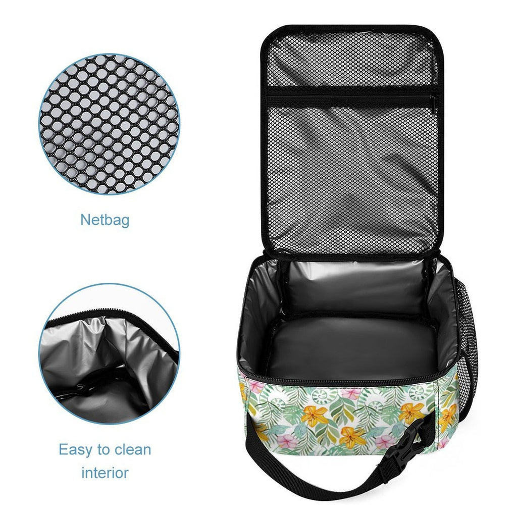 Tropical Flowers And Leaves Backpack, Lunch Bag & Pencil Case Set