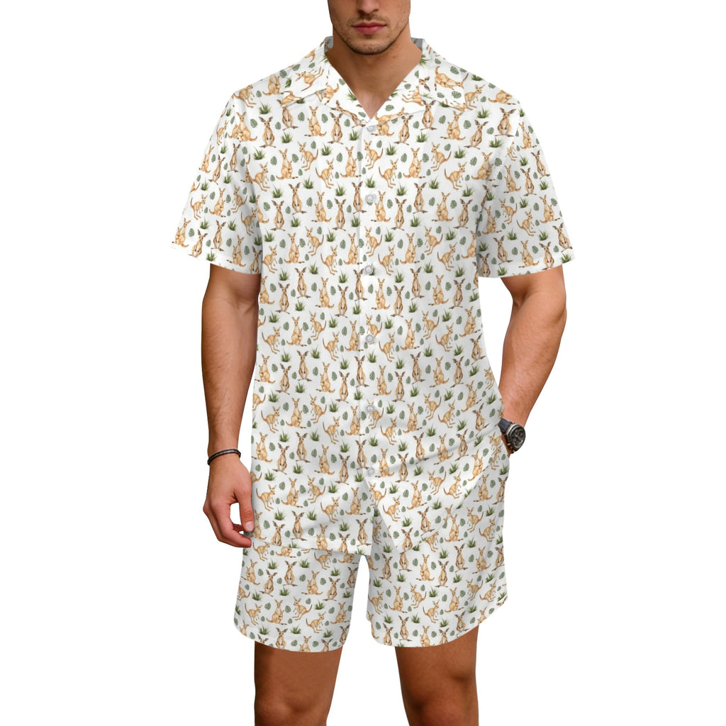 Kangaroos Men's Hawaiian Shirt & Shorts Set