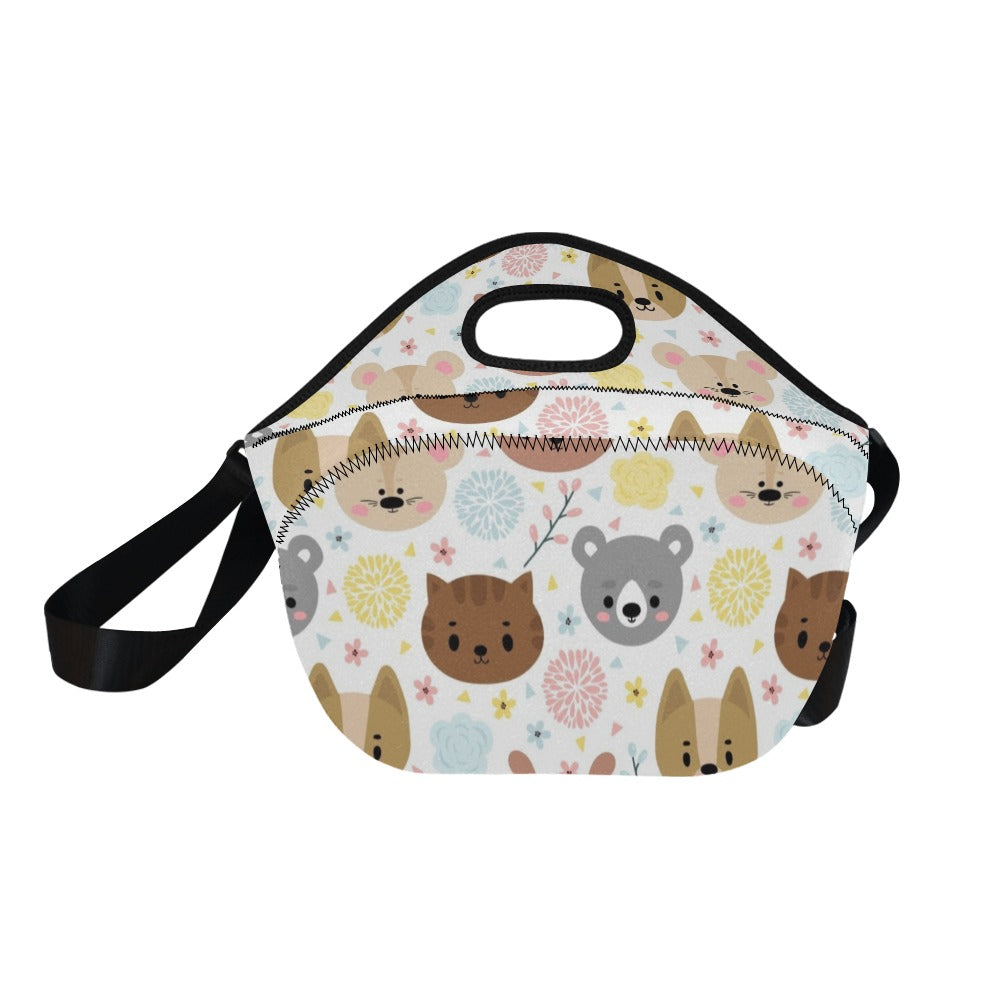 Baby Animals Neoprene Lunch Bag/Large (Model 1669) Neoprene Lunch Bag animal Printed Offshore