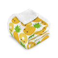 Happy Pineapples Double-Layer Fleece Blanket 51"x59" One Size Double-Layer Throw Blanket Printed Offshore