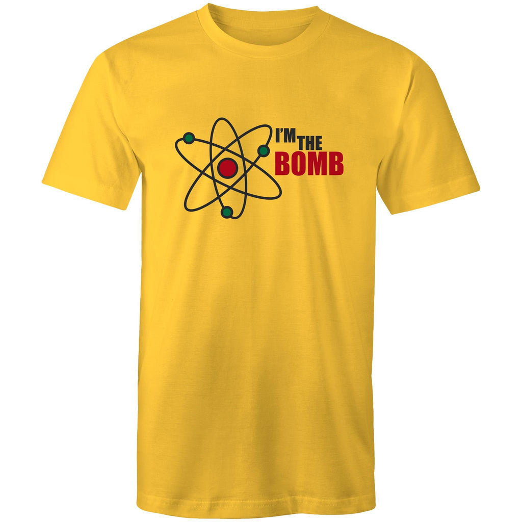 Atom, I'm The Bomb - Mens T-Shirt Yellow Mens T-shirt Printed In Australia Science