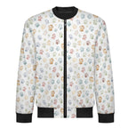 Paw Prints Men's Casual Zip‑Up Bomber Jacket