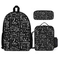 Mathematics Three Piece Backpack Set white One size Three Piece Backpack Set Printed Offshore