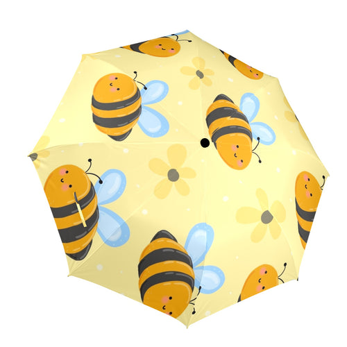 Bright Bees - Semi-Automatic Foldable Umbrella (Model U12) One Size Semi-Automatic Foldable Umbrella (U12)
