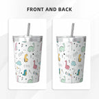 Quirky Dinosaurs Small Stainless Steel Travel Mug Cup 12oz/350ml Small Travel Mug animal Printed Offshore