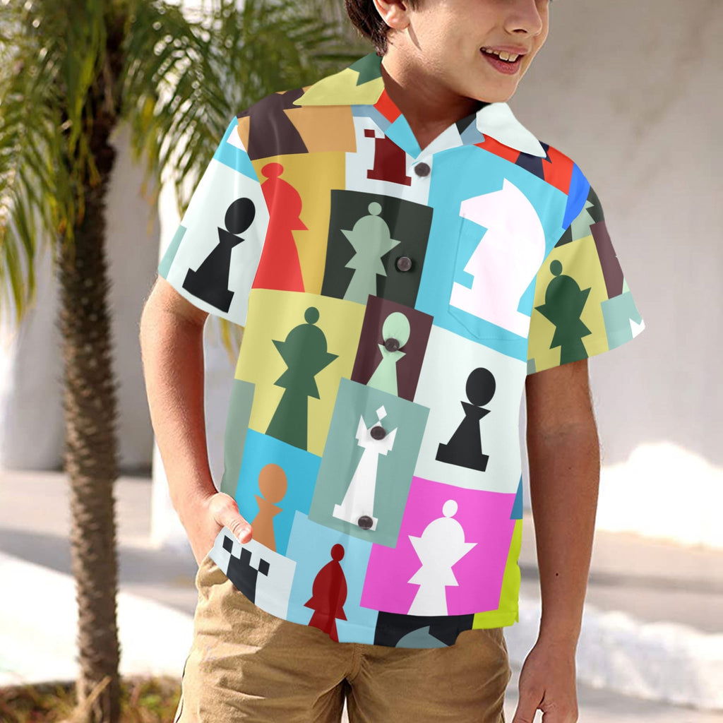 Colourful Chess - Junior Kids Hawaiian Shirt