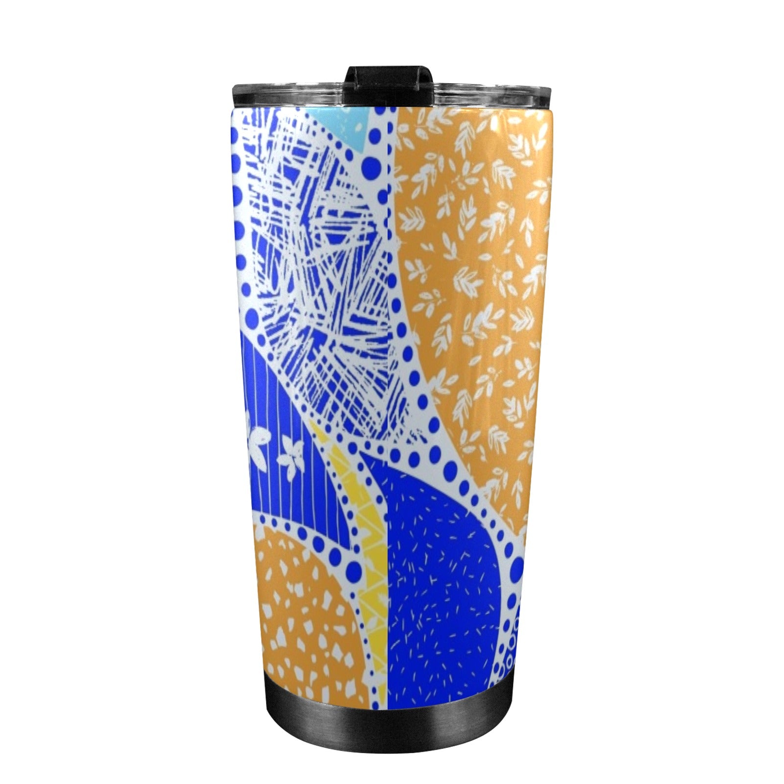 Blue Swirl - 20oz Mobile Tumbler with Lid (Black Lock) 20oz Travel Mug Printed Offshore