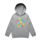 Under The Microscope - Kids Hoodie Grey Marle Kids Hoodie Printed In Australia