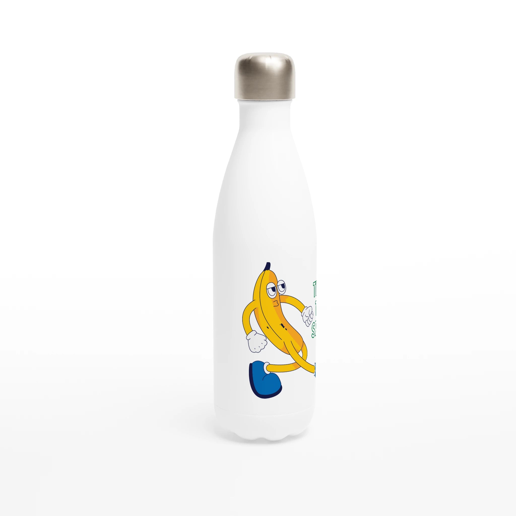 Banana, Time To Split - White 17oz Stainless Steel Water Bottle White Water Bottle Food Globally Fulfilled