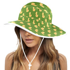 Rubber Ducks On Green Wide Brim Bucket Hat Wide Brim Bucket Hat animal Printed Offshore