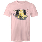 Cat Bass Player - Mens T-Shirt Pink Mens T-shirt animal Music Printed In Australia