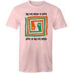 Love Is All We Need - Mens T-Shirt Pink Mens T-shirt Love Printed In Australia