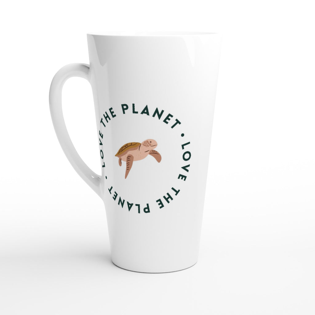 Love The Planet, Turtle - White Latte 17oz Ceramic Mug Default Title Latte Mug animal Environment Globally Fulfilled