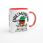 Personalised - Drummers - White 11oz Ceramic Mug with Colour Inside Personalised 11oz Mug customise Globally Fulfilled Music personalise Plants