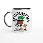 Personalised - Drummers - White 11oz Ceramic Mug with Colour Inside Ceramic Black Personalised 11oz Mug customise Globally Fulfilled Music personalise Plants