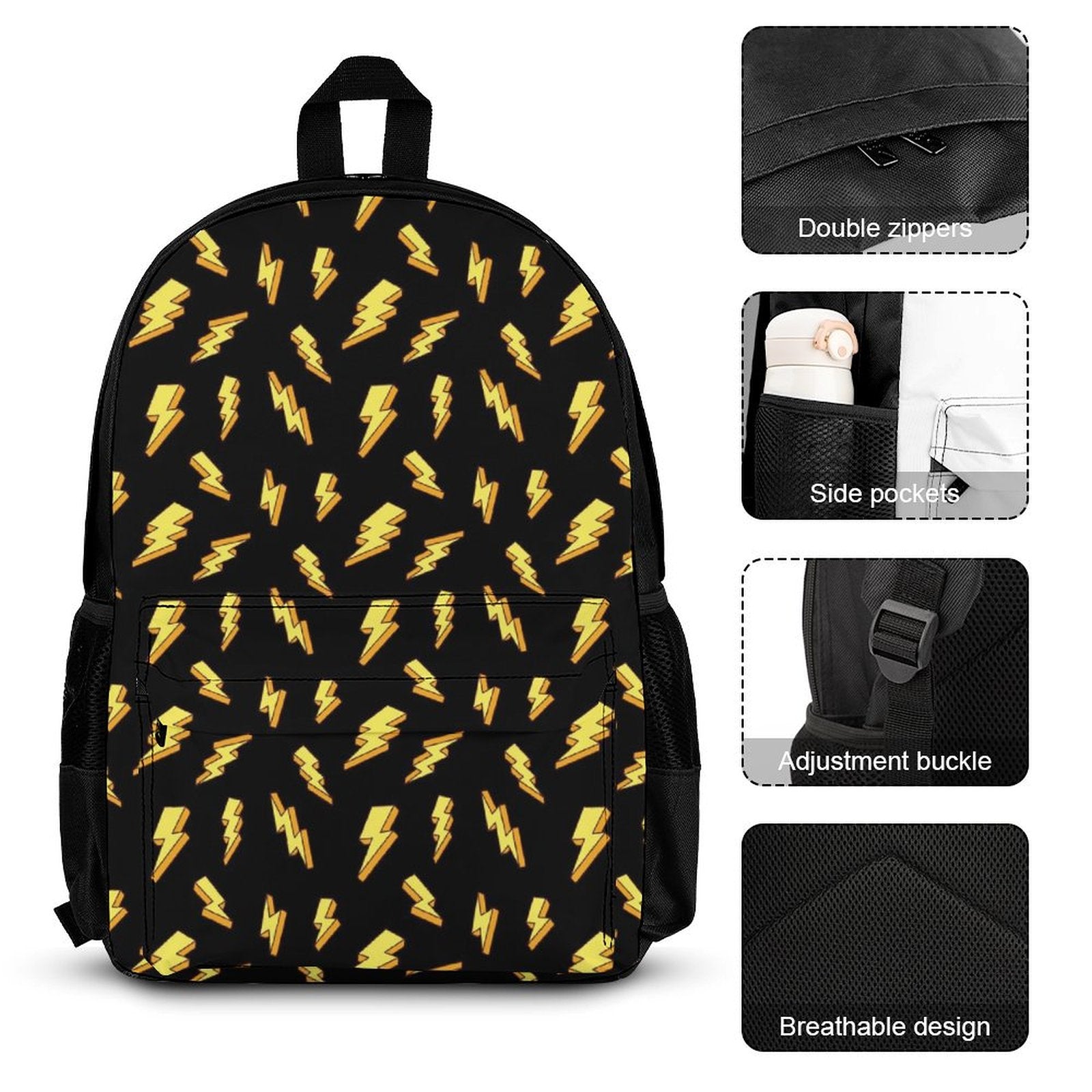 Yellow Lightning - Three Piece Backpack Set