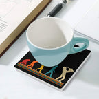 Saxophone Player Evolution - Ceramic Coasters (Square) Ceramic Coasters Music Printed Offshore
