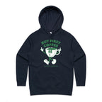 But First Coffee, The Coffee Addicts Club - Womens Hoodie Navy Womens Hoodie Coffee Printed In Australia
