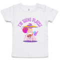 Kid Astronaut, I'm Going Places - Baby T-shirt White Baby T-shirt Printed In Australia Space
