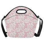 Pink Hawaiian Floral Neoprene Lunch Bag/Large (Model 1669) One Size Neoprene Lunch Bag Plants Printed Offshore
